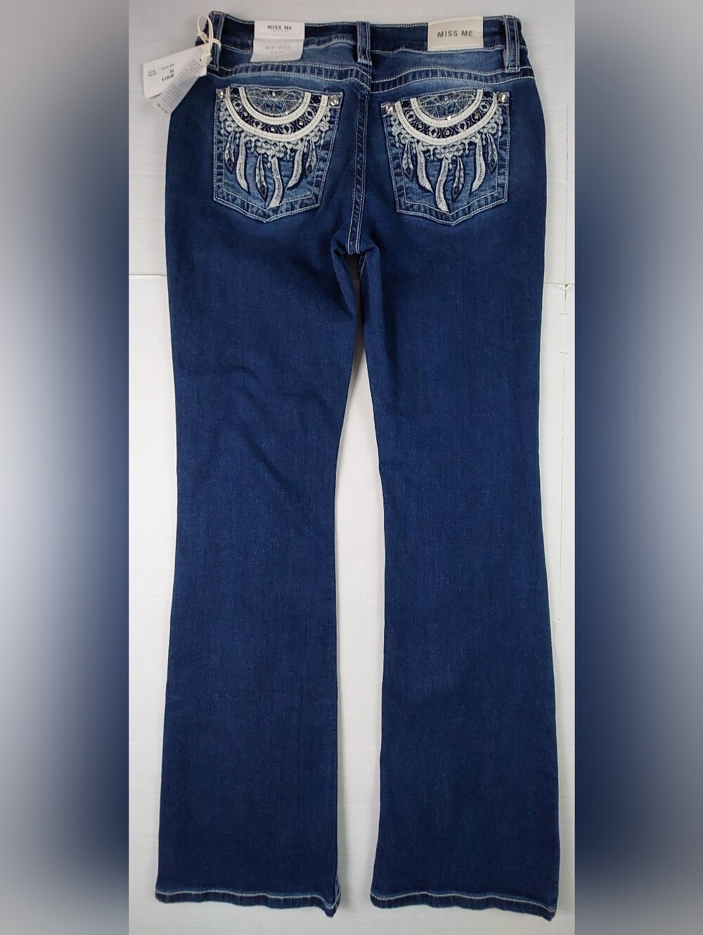 Miss Me Boot Cut Jeans Womens 31x34 (32x33.5) Dark Wash Dreamcatcher NWT $134